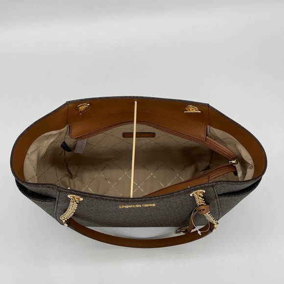 Michael Kors Chain Shoulder Bag Brown - Picture 8 of 13